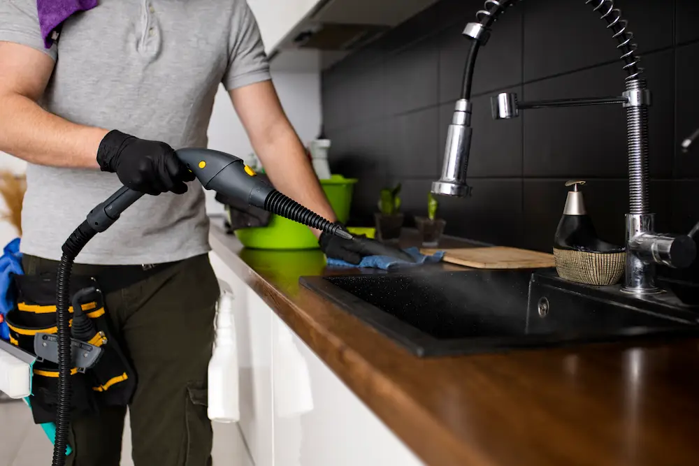 Sparkling clean kitchen sink